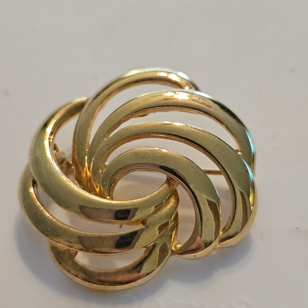 Napier Gold-Tone Swirl Brooch